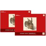 Edition Dürer Zeichenblock gekörnt A3 18 Blatt 100 g/m², 2 Stück, Malblock für Kinder und Erwachsene