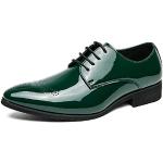 Grüne Business Hochzeitsschuhe & Oxford Schuhe mit Schnürsenkel aus Kunstleder rutschfest für Herren Größe 42 