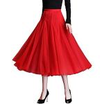 Rote Unifarbene Midi Festliche Röcke aus Tüll für Damen Größe M 