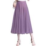 Purpurne Unifarbene Midi Festliche Röcke aus Tüll für Damen Größe M 
