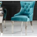 Blaue Barocke LEBENSwohnART Wohnzimmermöbel aus Samt 