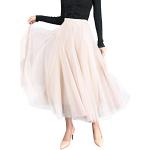 Beige Elegante Festliche Röcke aus Tüll für Damen Größe XS 