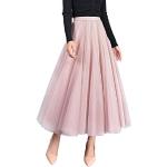 Pinke Unifarbene Maxi Maxiröcke aus Tüll für Damen Größe XS 