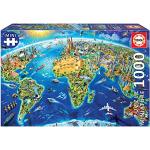 Reduzierte 1000 Teile Educa Puzzles mit Weltkartenmotiv 