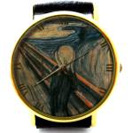 Edvard Munch "The Scream" Kunst Lederuhr, Damenuhr, Unisex Uhr, Fine Art Schmuck