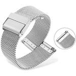 Silberne Uhrenarmbänder aus Edelstahl mit Milanaise-Armband für Herren 