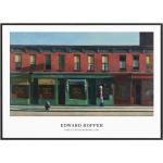 Rote Moderne Edward Hopper Poster matt aus Papier 