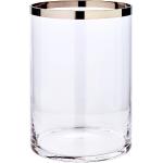 Silberne Moderne 25 cm Edzard Runde Weihnachts-Teelichthalter aus Kristall mundgeblasen 