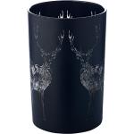 Schwarze 18 cm Runde Teelichtgläser mit Hirsch-Motiv aus Glas 