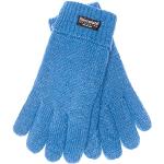Hellblaue Strick-Handschuhe aus Wolle für Damen Größe M 