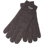 Anthrazitfarbene Strick-Handschuhe aus Wolle für Damen Größe M 