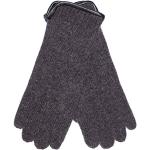 Anthrazitfarbene Strick-Handschuhe aus Wolle für Damen Größe M 