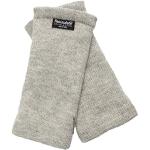 Graue Melierte Strick-Handschuhe aus Wolle für Damen Einheitsgröße 