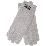 Graue Melierte Strick-Handschuhe aus Wolle für Herren Größe M 