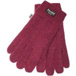 Bordeauxrote Strick-Handschuhe aus Wolle für Herren Größe XL 