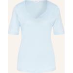 Hellblaue Efixelle Herzförmige T-Shirts aus Baumwolle für Damen Übergrößen 