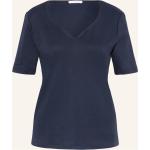 Dunkelblaue Efixelle Herzförmige T-Shirts aus Baumwolle für Damen Größe M 