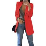 Rote Unifarbene Elegante Longblazer für Damen Größe 3 XL für den für den Herbst 
