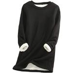 Schwarze Elegante Langärmelige Kaschmir-Pullover aus Wolle mit Kapuze für Damen Größe XXL Weihnachten für den für den Herbst 