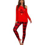 Rote Karo Damenschlafanzüge & Damenpyjamas Größe 3 XL Weihnachten für den für den Herbst 