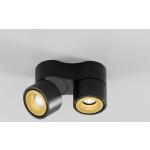 Egger Licht Clippo Duo LED Wand- / Deckenstrahler, Dim-to-Warm schwarz / Gold