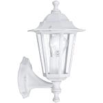 EGLO Außen-Wandlampe Laterna 5, 1 flammige Außenleuchte, Wandleuchte aus Aluguss und Glas, Farbe: Weiß, Fassung: E27, IP44