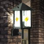 Schwarze Landhausstil Eglo Außenwandleuchten & Außenwandlampen aus Glas E27 