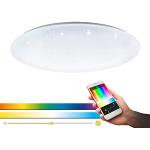 Weiße Eglo Runde Dimmbare LED Deckenleuchten mit Weltallmotiv aus Kristall smart home 