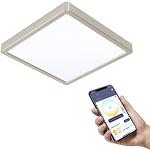 Eglo Quadratische Dimmbare LED Deckenleuchten aus Nickel smart home 