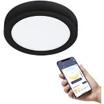 Schwarze Eglo Runde Dimmbare LED Deckenleuchten aus Metall smart home 