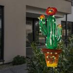 Bunte Eglo LED Solarleuchten mit Kaktus-Motiv 