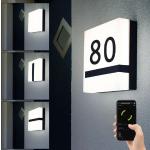 Anthrazitfarbene Eglo Rechteckige LED Hausnummern aus Kunststoff mit Timer 