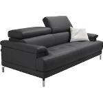 Reduzierte Schwarze Zweisitzer-Sofas aus Leder mit Armlehne Breite 150-200cm, Höhe 50-100cm, Tiefe 100-150cm 2 Personen 