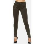 Anthrazitfarbene Unifarbene EGOMAXX Skinny Jeans mit Reißverschluss für Damen Größe S 