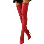 Rote Pfennigabsatz Damenoverkneestiefel mit Reißverschluss leicht Größe 38 für den für den Winter 