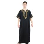 Egypt Bazar Moderner Herren-Kaftan Hauskleid, Größe: 5XL, schwarz