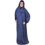 Egypt Bazar Zweiteiliger Isdal Abaya und Kopftuch, Einheitsgröße: M bis 3XL (Nachtblau)