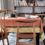 Orange Mediterrane Tischdecken aus Damast maschinenwaschbar 