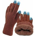 Bordeauxrote Strick-Handschuhe für Damen Einheitsgröße für den für den Winter 