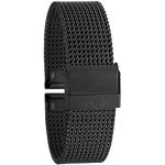 Schwarze Uhrenarmbänder aus Edelstahl mit Milanaise-Armband für Herren 