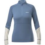 Blaue Langärmelige Eider Stehkragen Thermo-Unterhemden mit Reißverschluss für Damen Größe S für den für den Herbst 