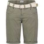 Olivgrüne Eight2Nine Chino-Shorts mit Gürtel aus Baumwollmischung für Damen für den für den Sommer 