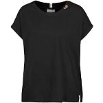 Schwarze Kurzärmelige Eight2Nine Rundhals-Ausschnitt T-Shirts aus Baumwollmischung für Damen Größe M 