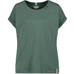 Tannengrüne Kurzärmelige Eight2Nine Rundhals-Ausschnitt T-Shirts für Damen Größe L 