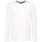 Reduzierte Weiße Langärmelige Eight2Nine Rundhals-Ausschnitt Basic-Shirts aus Baumwolle für Herren Größe L 