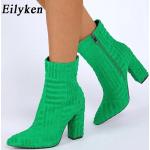 Grüne Spitze High Heel Stiefeletten & High Heel Boots mit Reißverschluss in Normalweite für Damen Größe 42 für den für den Winter 