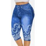 Violette Bestickte Jeans mit Stickerei aus Denim für Damen Größe 4 XL für den für den Sommer 