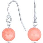Pinke Elegante Bling Jewelry Runde Ohrhänger aus Silber für Damen zum Muttertag 