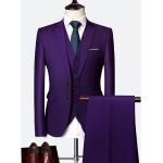 Violette Unifarbene Businesskleidung aus Baumwollmischung für Herren Größe 4 XL 3-teilig für den für den Herbst 