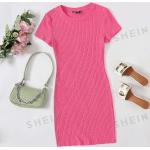 Pinke Unifarbene SheIn Bandage-Kleider & Bodycon-Kleider enganliegend für Damen Größe XS für den für den Sommer 
